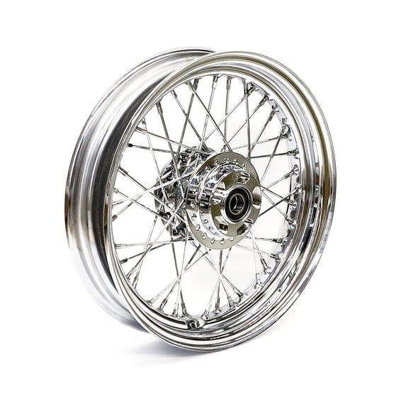 3.00 x 16 front wheel 40 spokes chrome