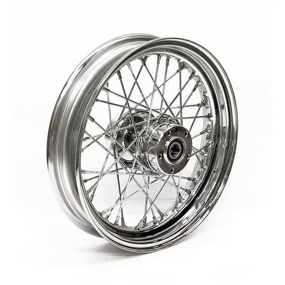 3.00 x 16 front wheel 40 spoke chrome