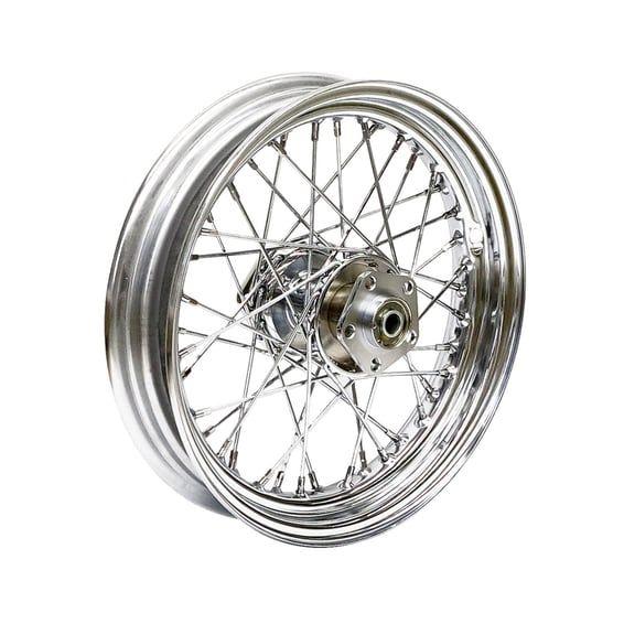 3.00 x 16 dual flange wheel 40 spokes chrome