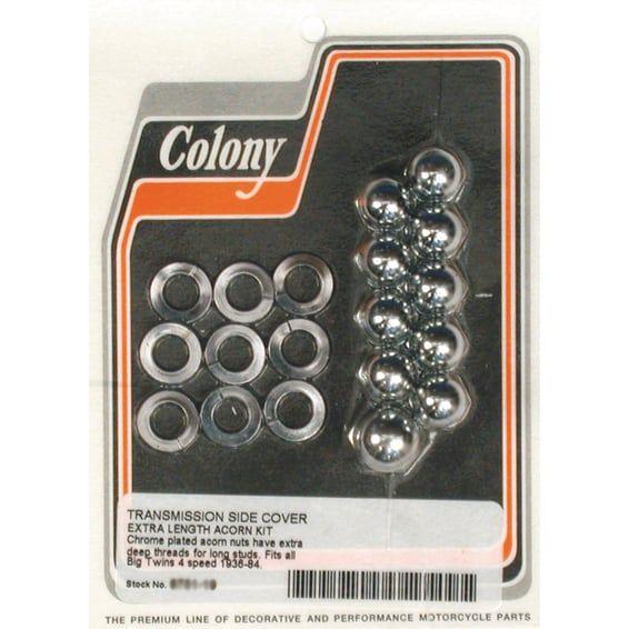 transmission side cover screw kit. Deep Acorn chrome