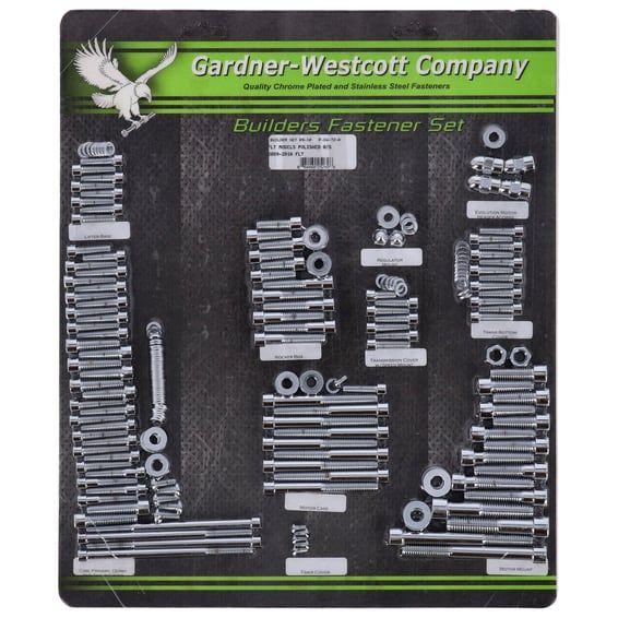 Builders fastener set. Polished chrome allen