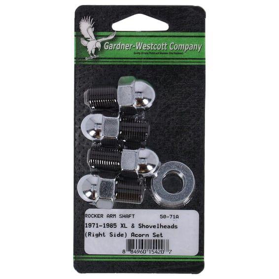 GW, rocker shaft end plug set. Acorn style. Chrome