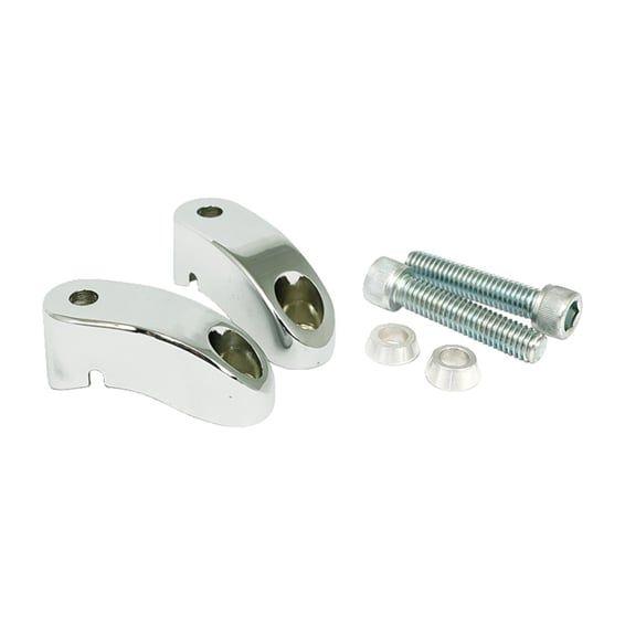Shortened turn signal mount kit. Front, chrome