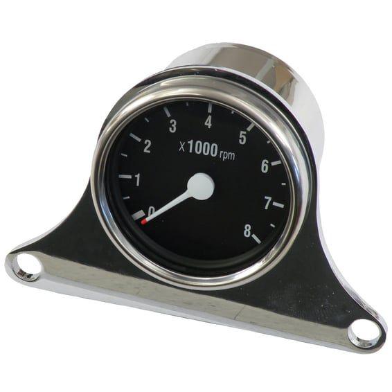 Mini electronic tachometer kit chrome, 8000 rpm