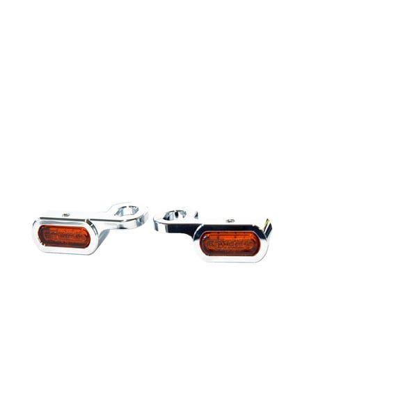 Fastline, below bar LED turn signal set. Chrome