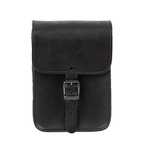 full leather sissy bar bag. Black