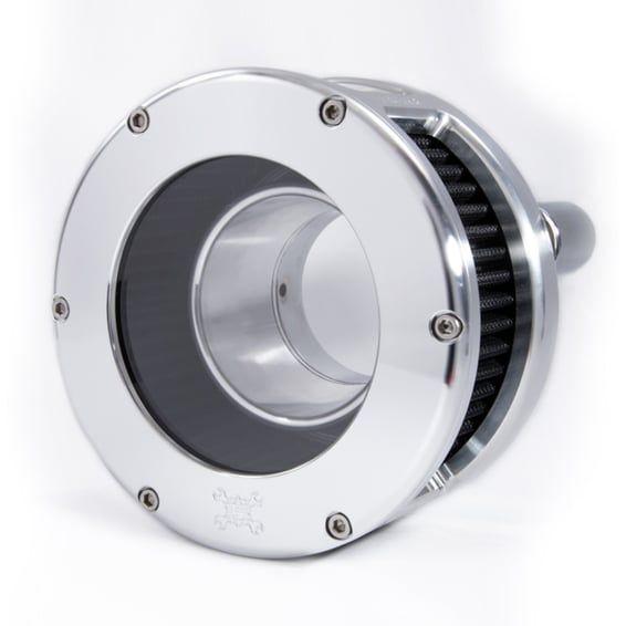 BA air cleaner. Raw. Black filter. Clear cover