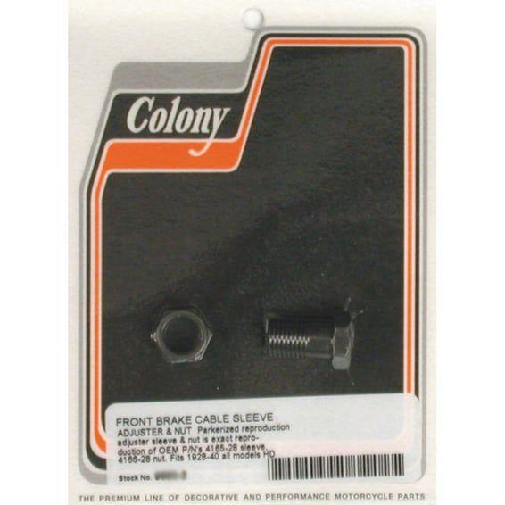 front brake cable adjuster. Black parkerized