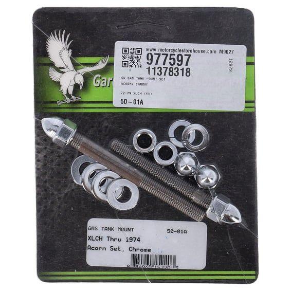 gas tank mount kit. Chrome Acorn