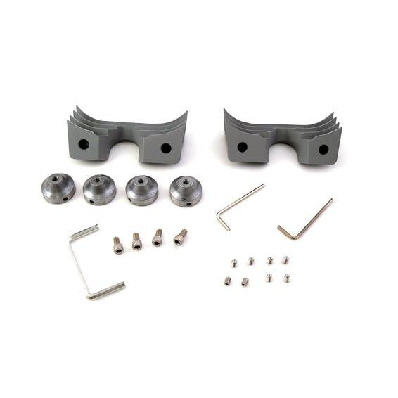 Head bolt bridge cover set. Finned, silver