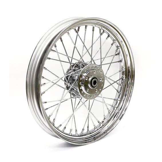 2.50 x 19 front wheel 40 spokes chrome