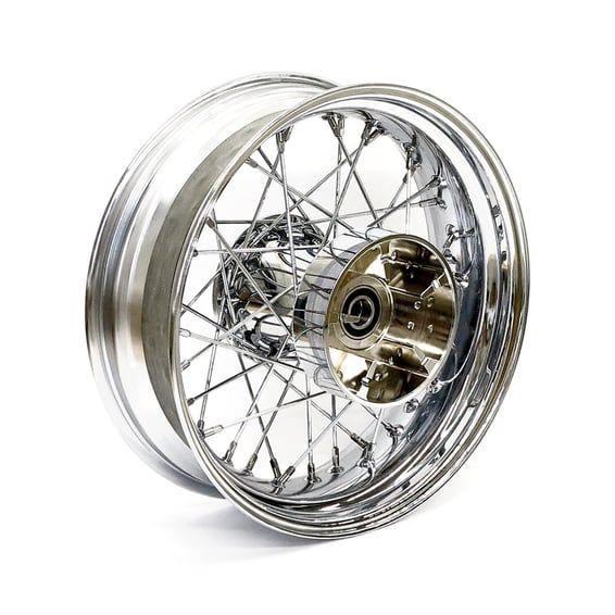 5.00 x 16 rear wheel 40 spokes chrome