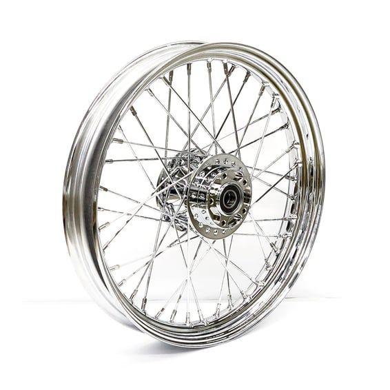 2.50 x 19 front wheel 40 spokes chrome