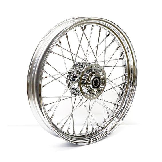2.50 x 19 front wheel 40 spokes chrome