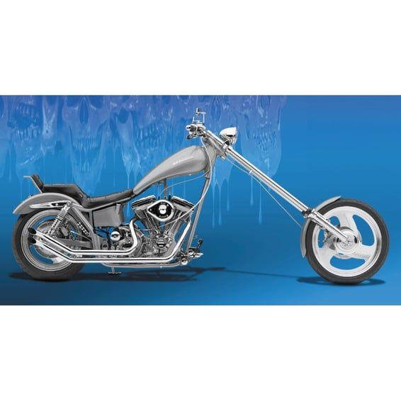 Upswept drag pipes. Straight cut. Chrome