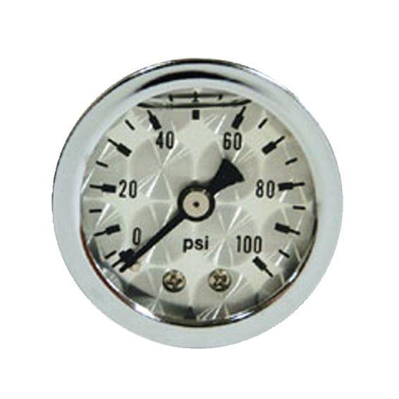 Oil pressure gauge, 'Engine-Turned' face. 0-100 PSI