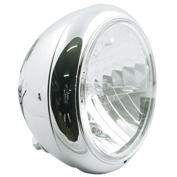 7" gladiator FL style H4 headlamp. Chrome