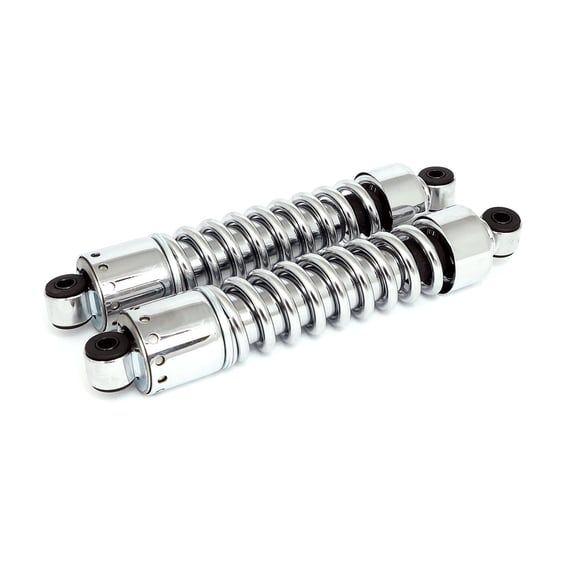 Shock absorbers 13-1/2", without cover. Chrome