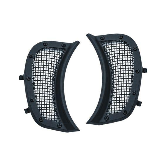 Mesh headlamp vent accent. Satin black