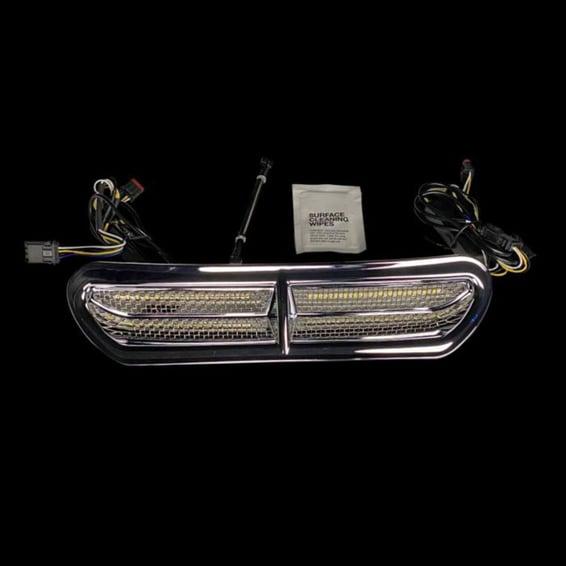 Batwing turn signal vent insert. Chrome