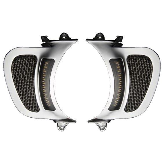 Road Glide LED vent inserts. Chrome
