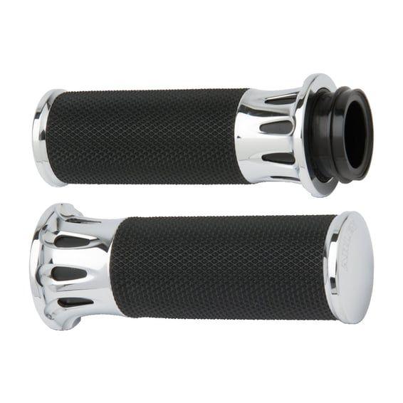 Fusion billet deep cut grips chrome