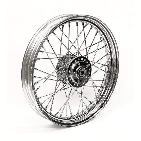 2.50 x 19 front wheel 40 spokes chrome
