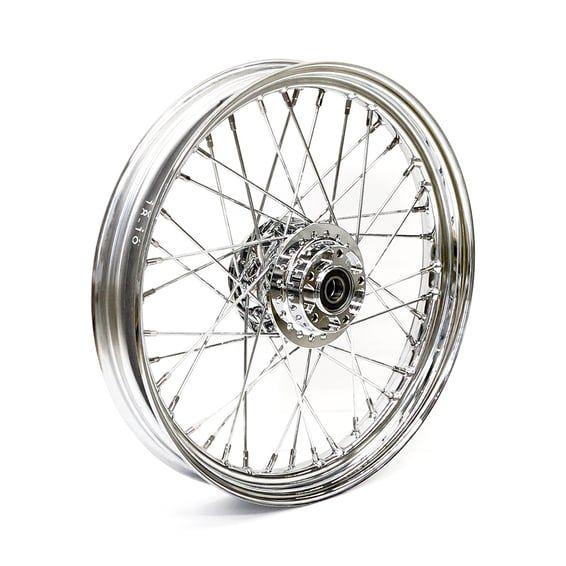 2.50 x 19 front wheel 40 spokes chrome