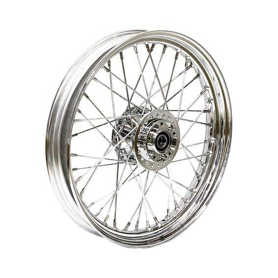 2.50 x 19 front wheel 40 spokes chrome
