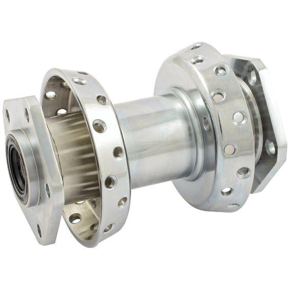 Dual flange hub, front