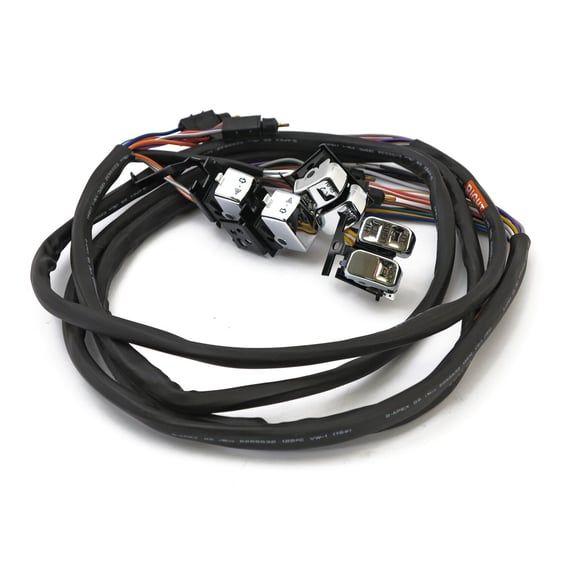 Handlebar switch & wiring kit. Radio/Cruise. Chrome