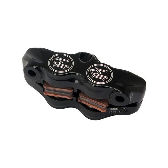 4-piston radial mount caliper. Black CC