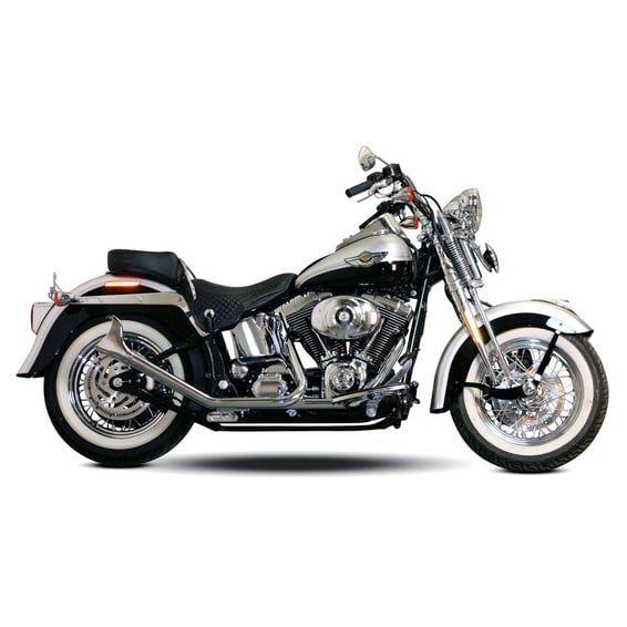 Side by side Upswept Fishtails exhaust. Chrome