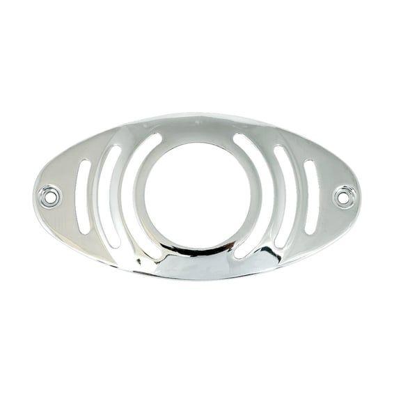Cateye taillight grill. Circle, chrome