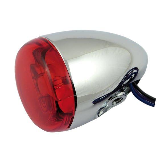 Chris, bullet turn signal. Chrome. Red lens