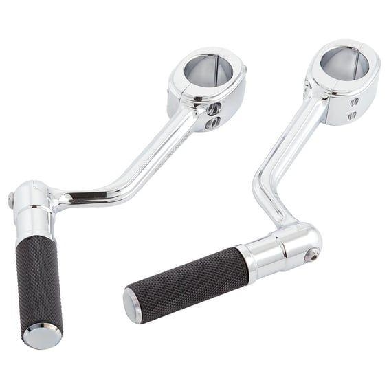 forged highway peg mounts. With pegs. Chrome