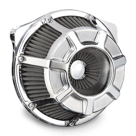 inverted air cleaner kit 'Beveled'. Chrome
