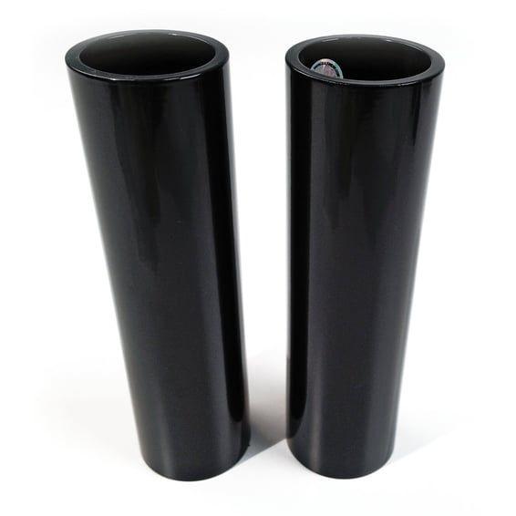 2-piece upper fork cover kit. Gloss black