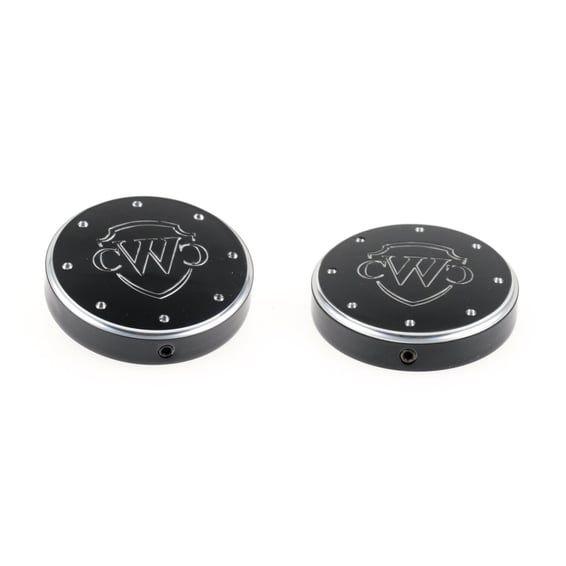 2-piece fork tube cap bolt cover kit, Logo