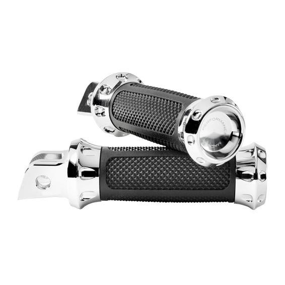 Overdrive rider foot pegs. Chrome