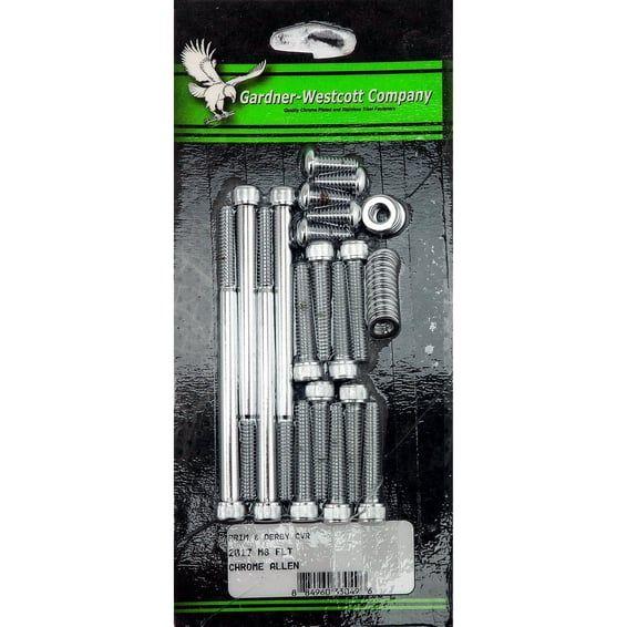 GW, primary & derby cover hardware kit. Chrome