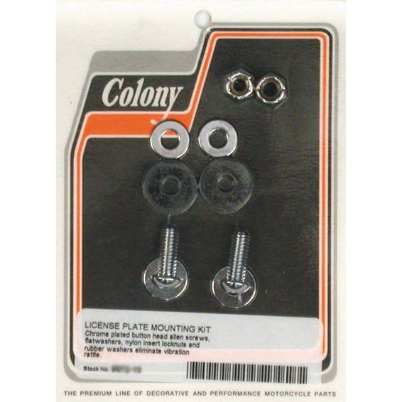 license plate mount kit. Buttonhead. Chrome