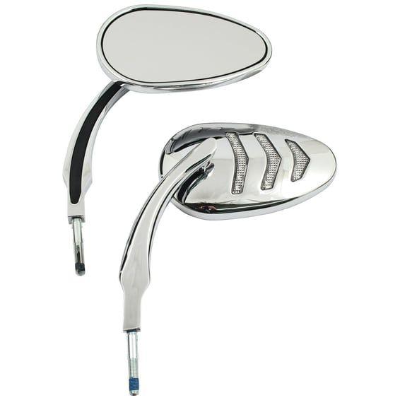 LED billet turn signal mirror set. Chrome