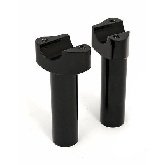 Forged aluminum risers straight, 4-1/2" rise. Black