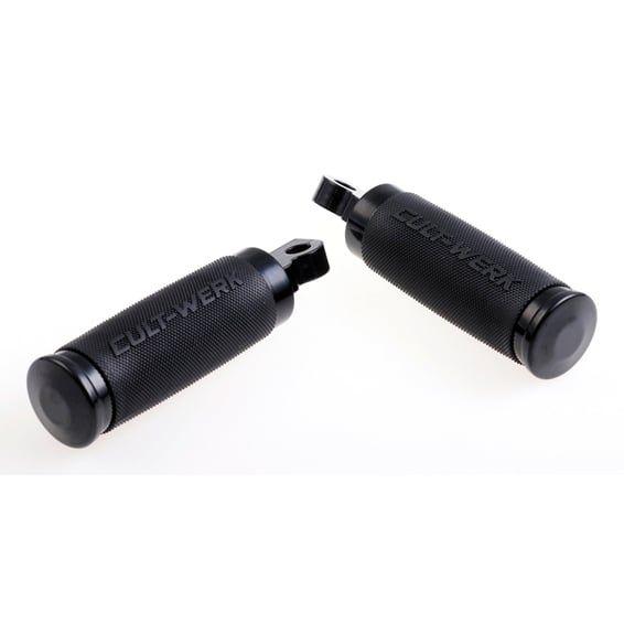 'Racing' rider foot & shift peg set. Gloss black