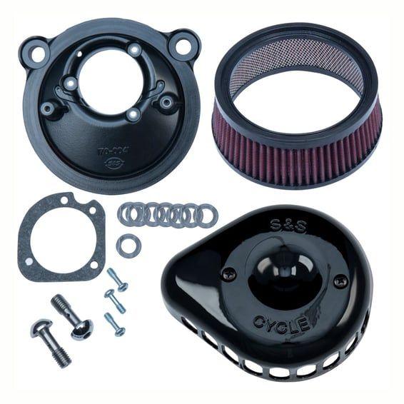 Mini Teardrop Stealth air cleaner kit. Gloss black