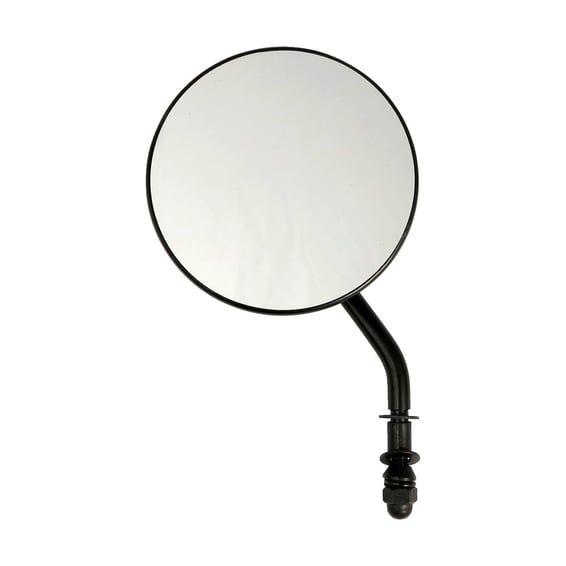 4" round custom mirror, left. Black