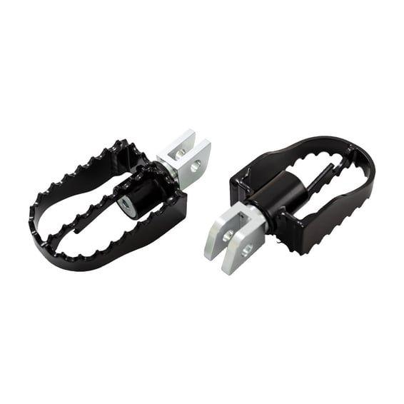 MX style rider foot pegs. Black