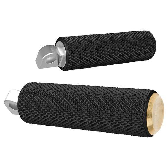 Fusion foot pegs, Knurled. Brass end caps