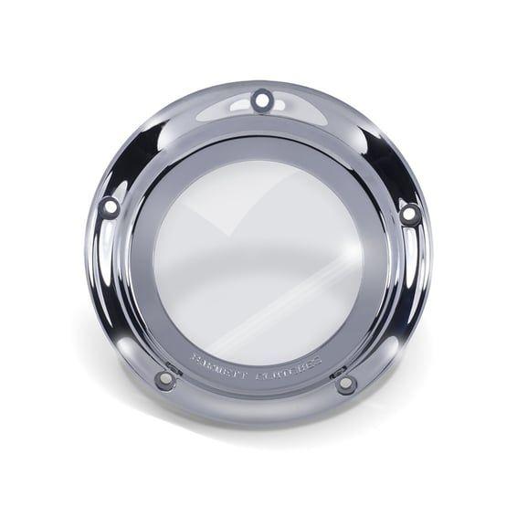 clear derby cover. Chrome